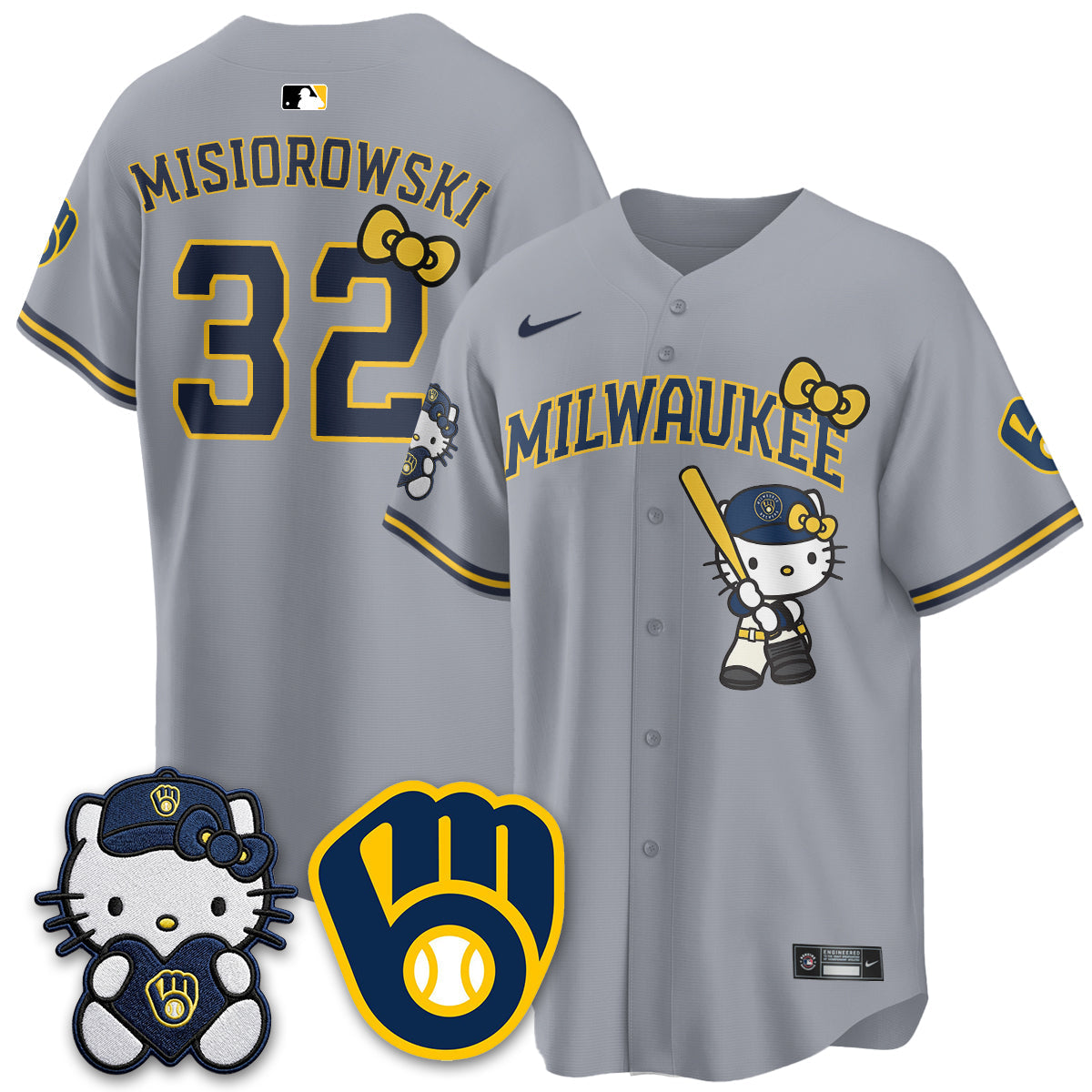 Milwaukee Brewers Meow KT Night Vapor Limited Jersey - Stitched-Cuztomshoes