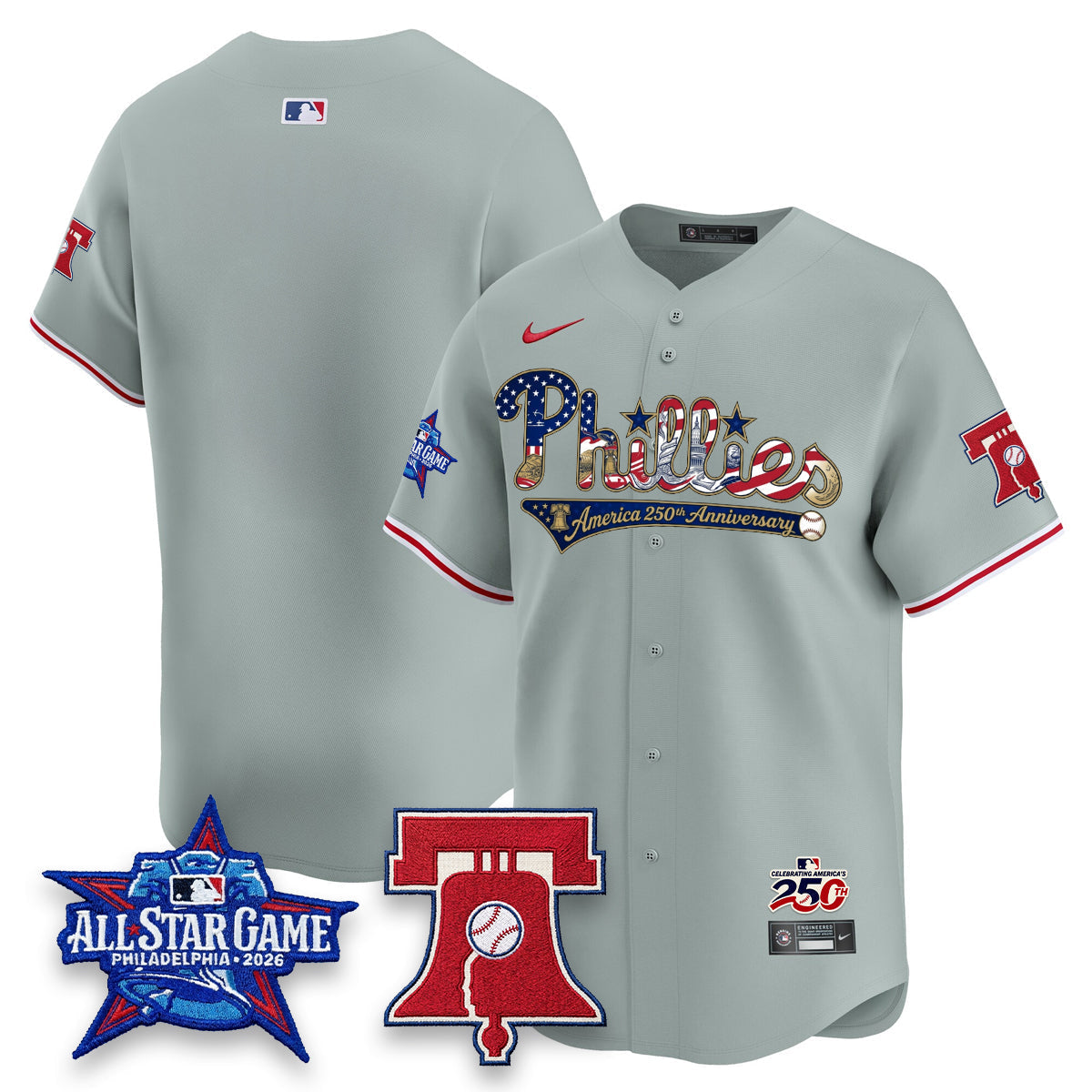 Philadelphia Phillies 2026 Independence Day USA Vapor Limited Jersey - Stitched-Cuztomshoes