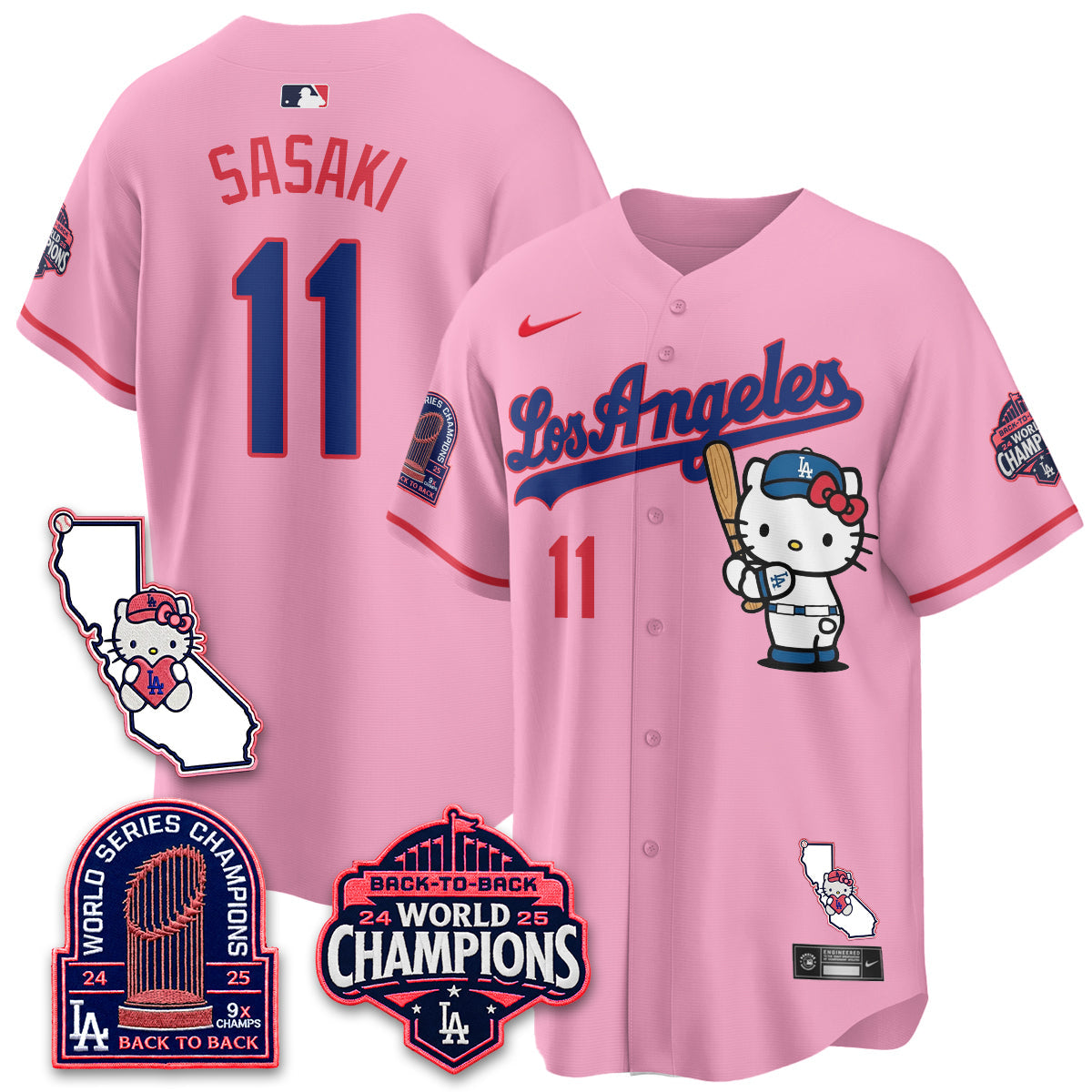Los Angeles Dodgers x Meow KT 2026 Vapor Jersey - Stitched - V4-Cuztomshoes