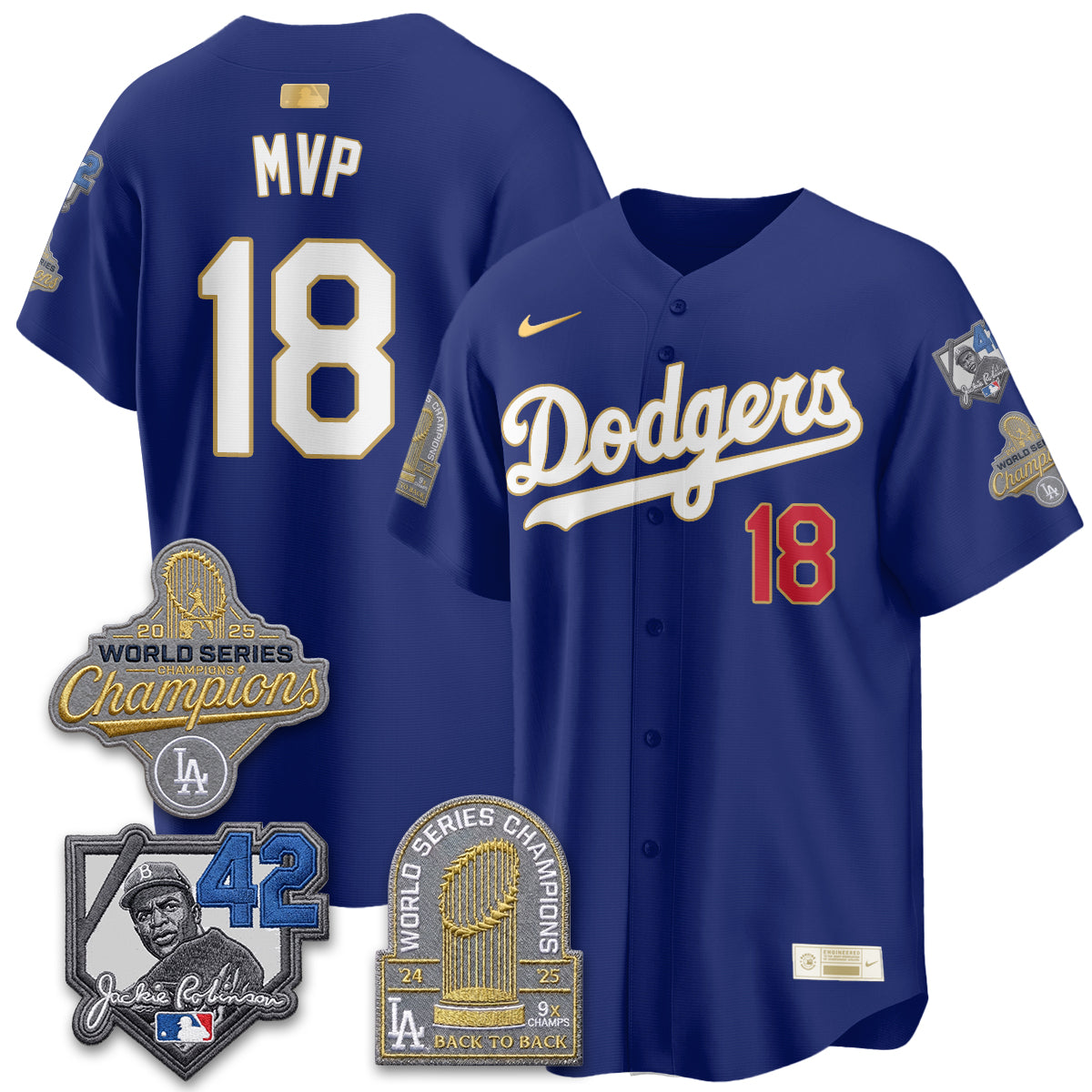 Los Angeles Dodgers 2026 Jackie Robinson New Era Vapor Limited Jersey - Stitched-Cuztomshoes