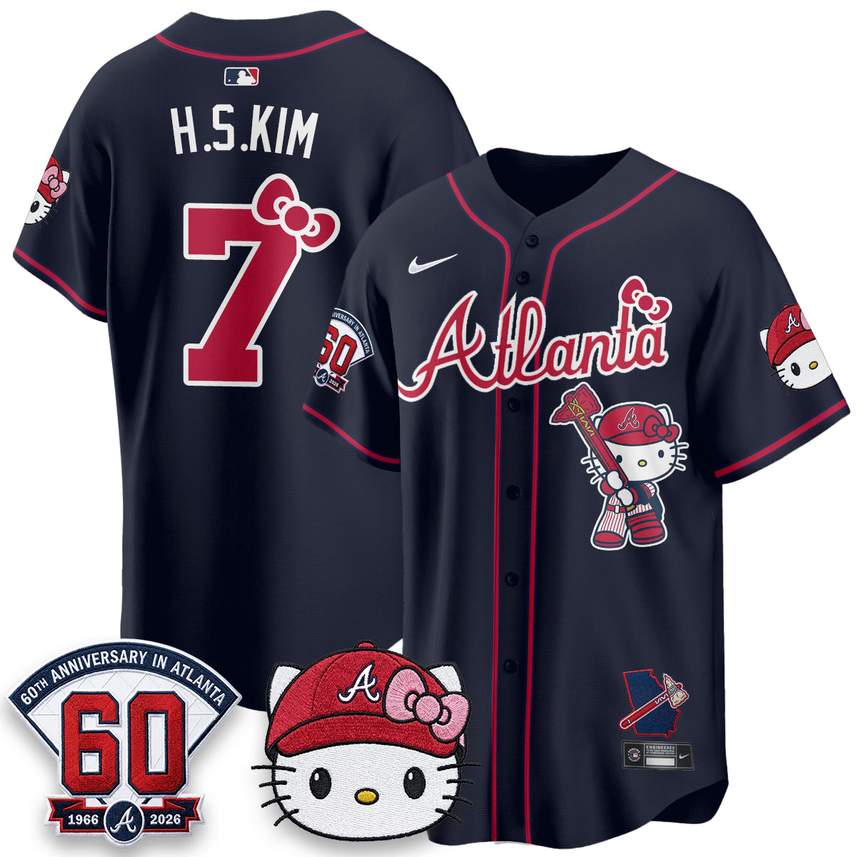Atlanta Braves x Meow KT 2026 Vapor Limited Jersey - Stitched-Cuztomshoes