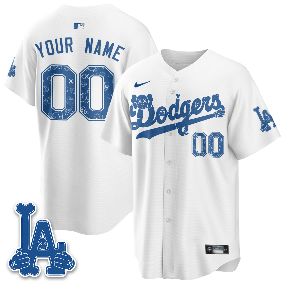 Los Angeles Dodgers x KAWS Edition Vapor Custom Jersey V2- Stitched-Cuztomshoes