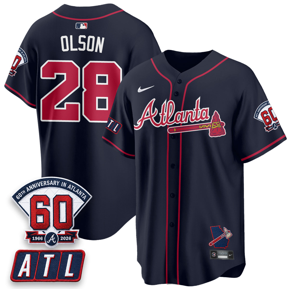 Atlanta Braves 2026 60th Anniversary Vapor Limited Jersey - Stitched