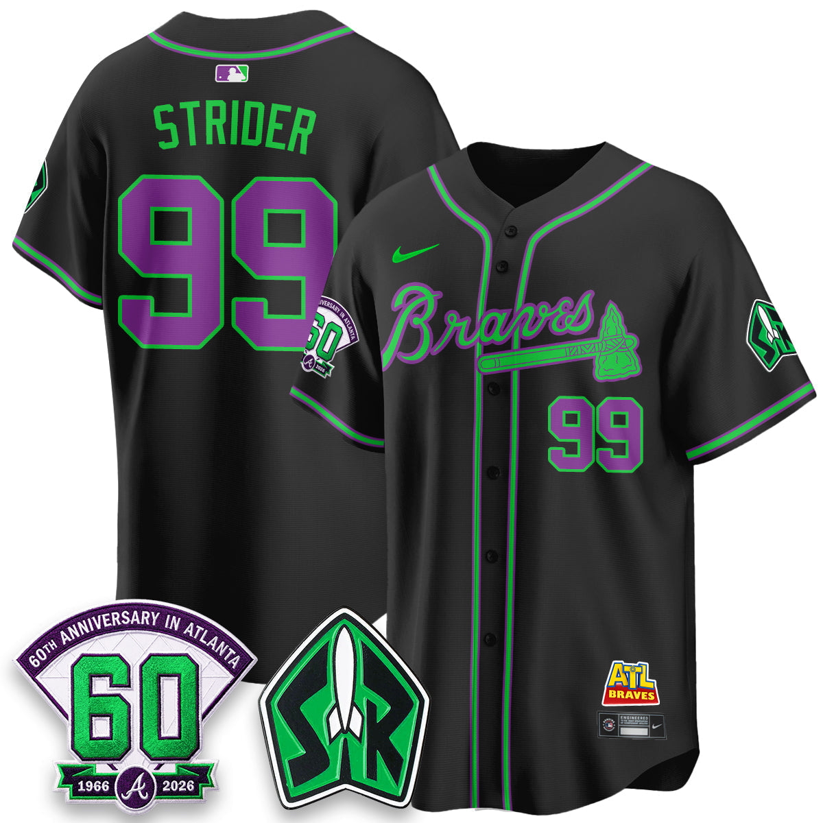 Atlanta Braves 60th Anniversary Space Ranger Edition Vapor Limited Jersey - Stitched