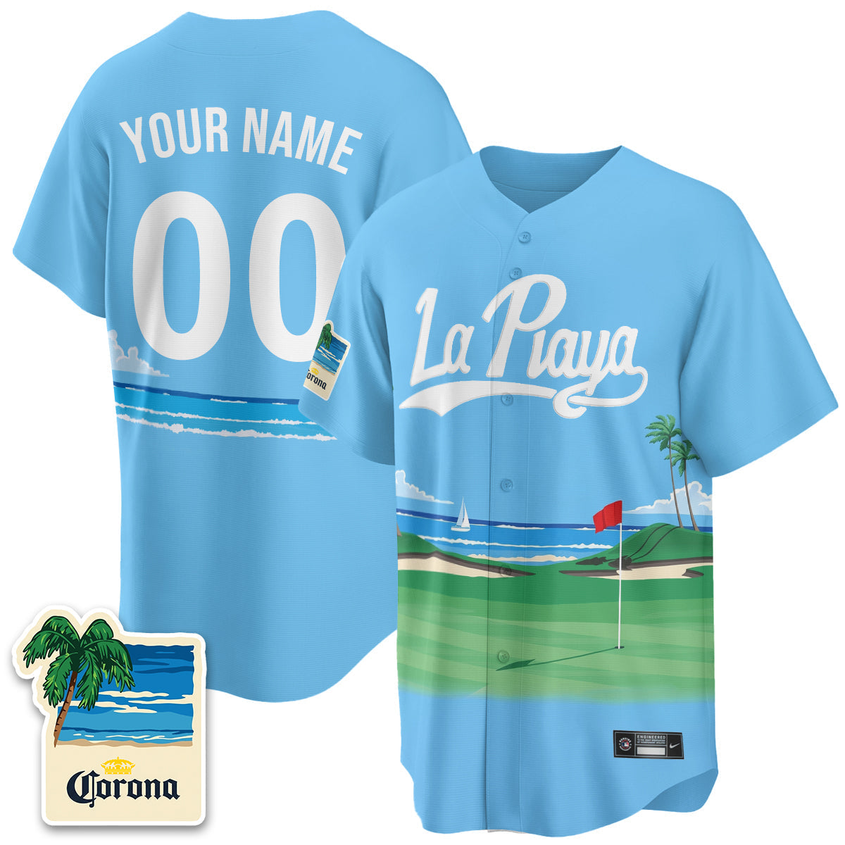 Los Angeles Dodgers Beach Connect "La Playa" Edition Vapor Custom Jersey- Patch Stitched-Cuztomshoes