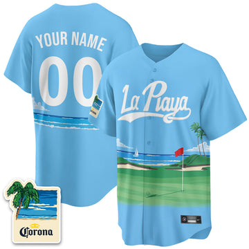 Los Angeles Dodgers Beach Connect "La Playa" Edition Vapor Custom Jersey- Patch Stitched-Cuztomshoes