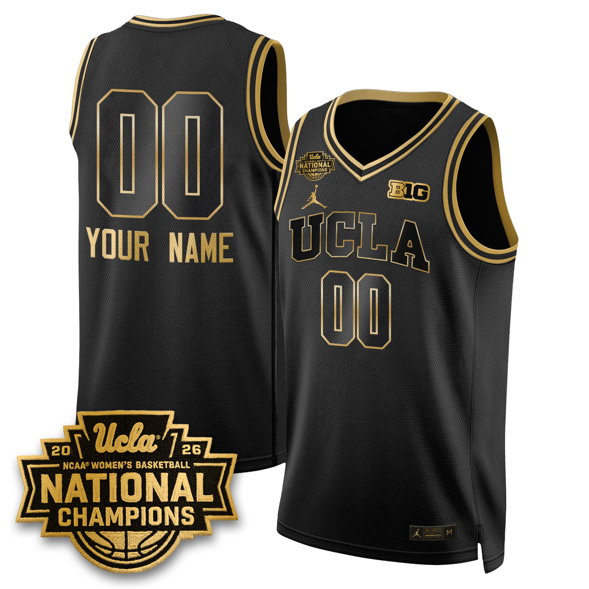 UCLA Bruins Women's Basketball National Champion 2026 Gear Limited Custom Jersey - Stitched-Cuztomshoes