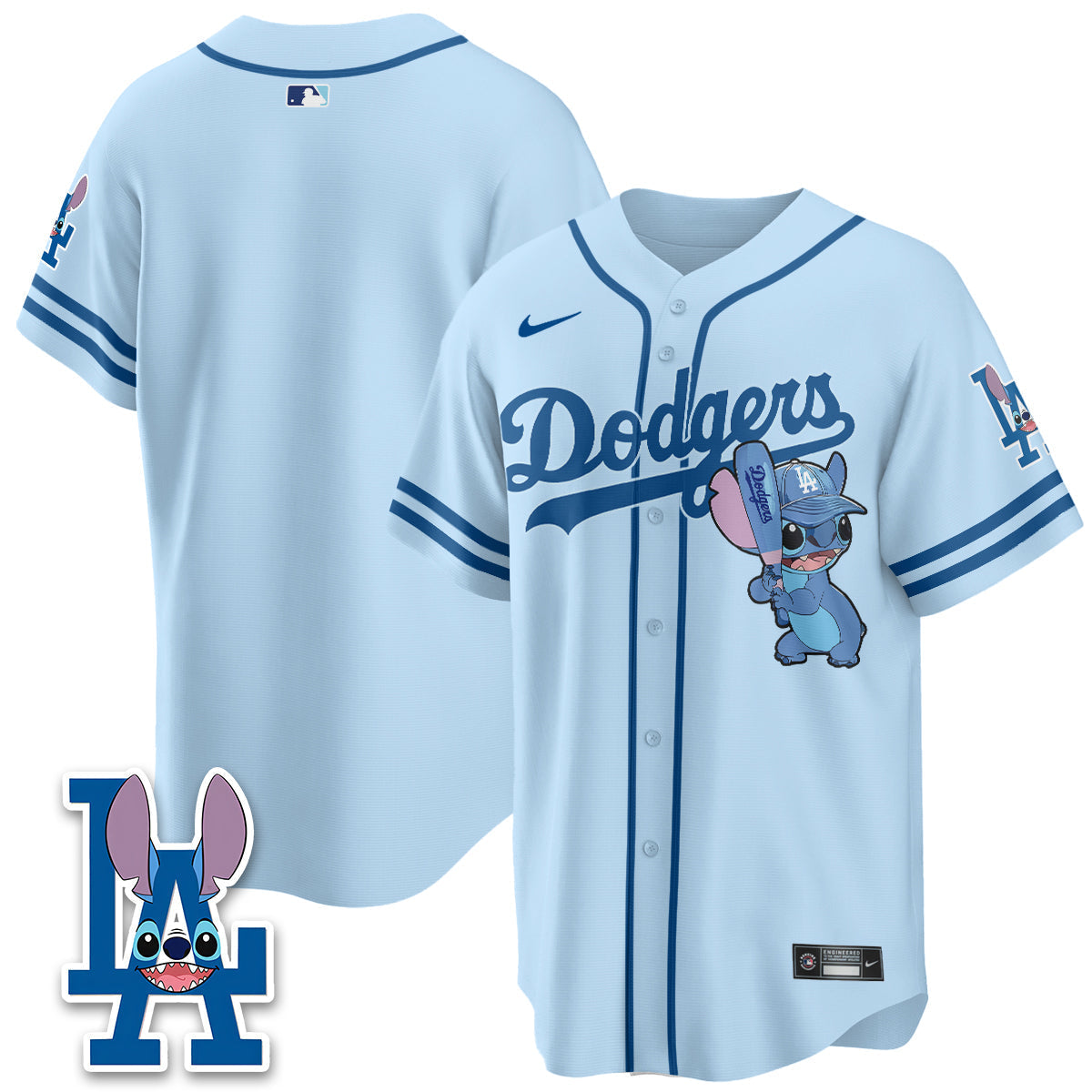 Los Angeles Dodgers x Blue Alien Edition Vapor Jersey - Stitched-Cuztomshoes