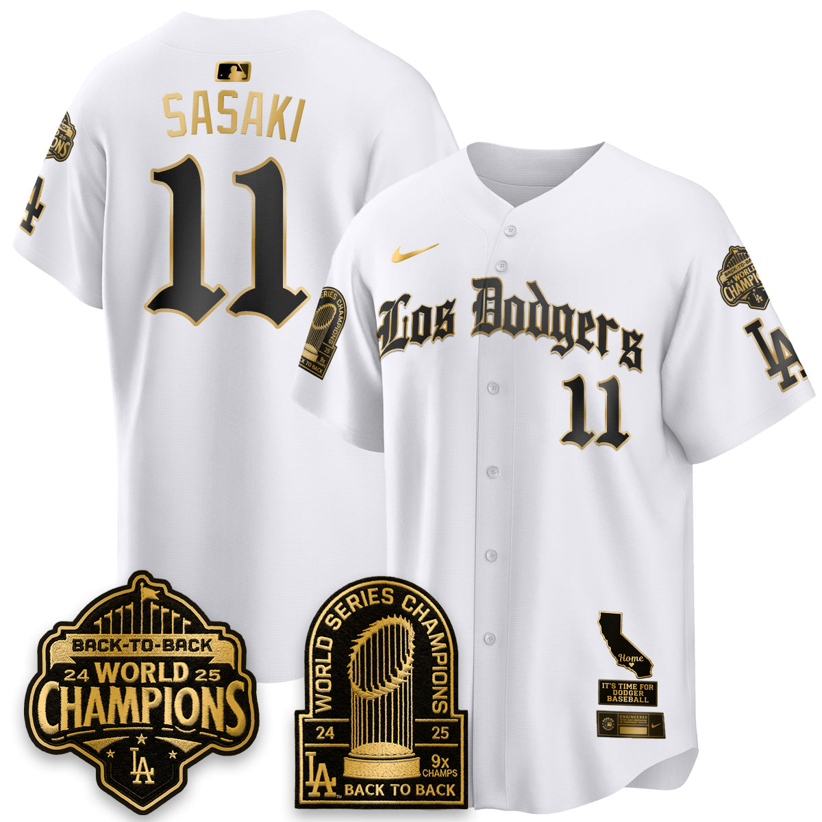 Los Angeles Dodgers World Series Champions Vapor Premier Limited Gothic Edition Jersey - Stitched-Cuztomshoes