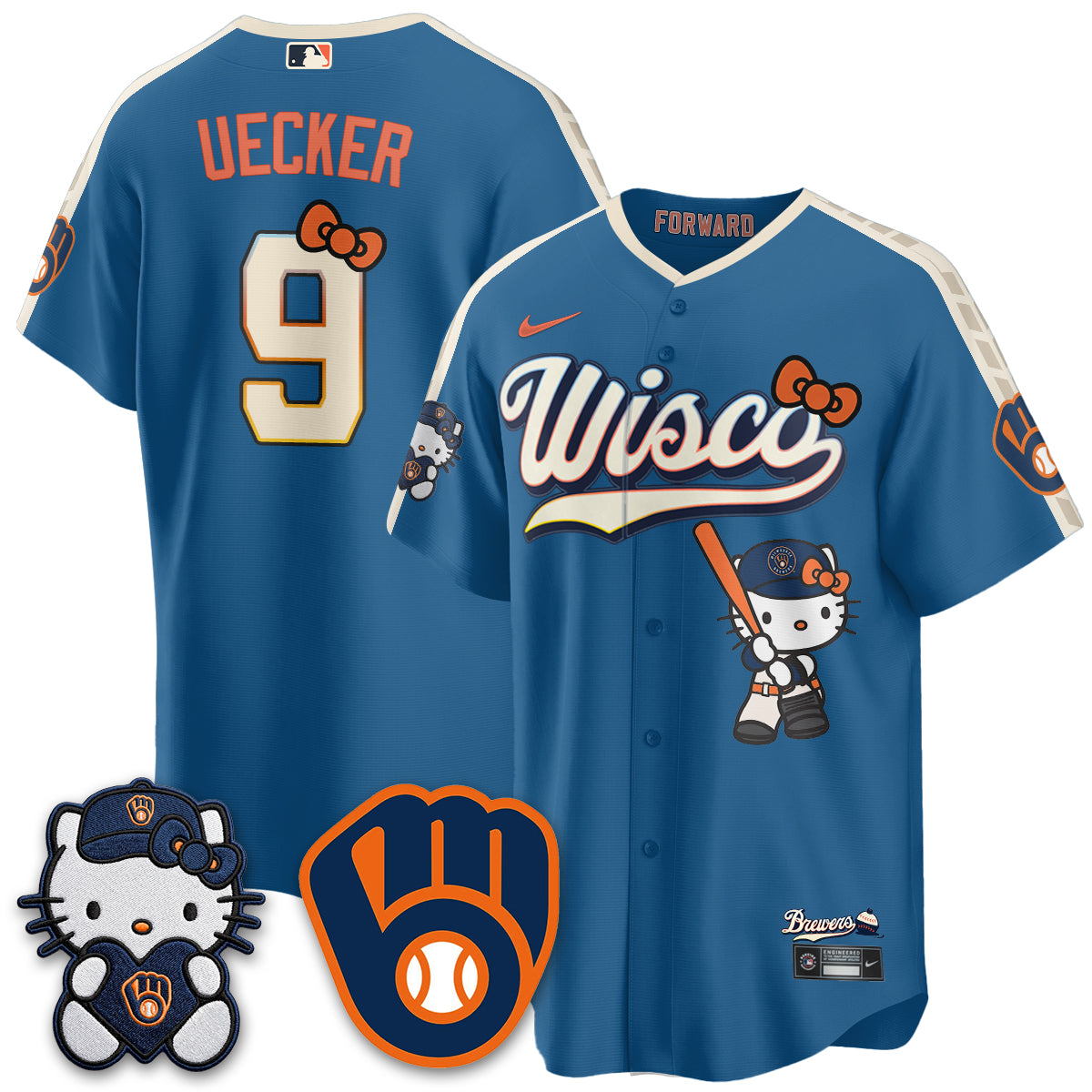 Milwaukee Brewers Meow KT Night Vapor Limited Jersey - Stitched-Cuztomshoes