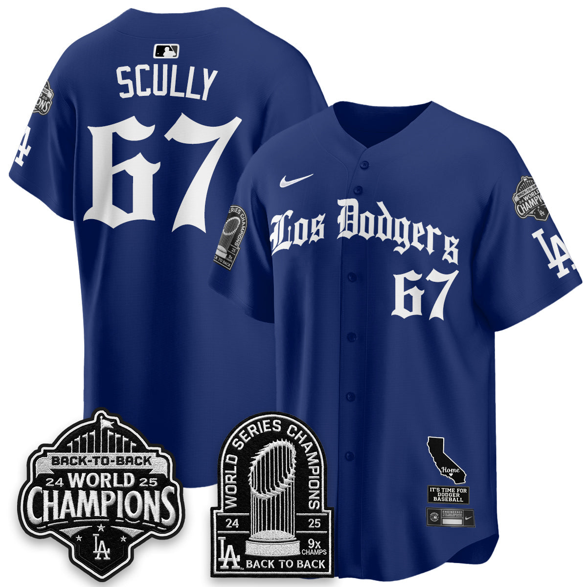 Los Angeles Dodgers World Series Champions Vapor Premier Limited Gothic Edition Jersey - Stitched-Cuztomshoes
