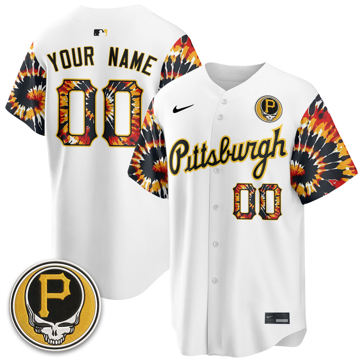 Pittsburgh Pirates x Grateful Dead Vapor Limited Custom Jersey - Stitched
