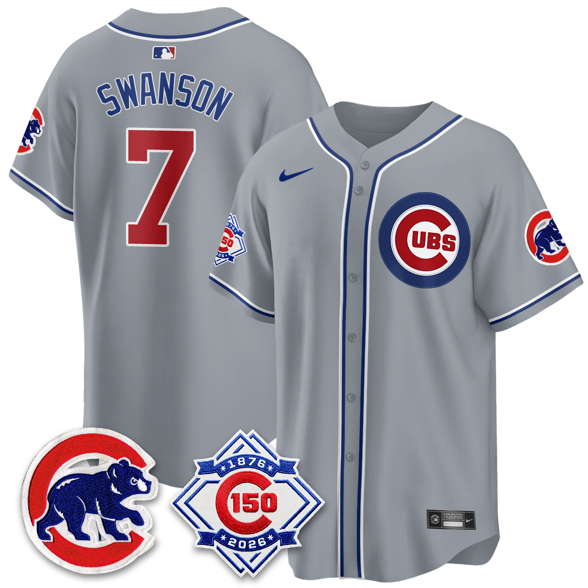 Chicago Cubs 150th Anniversary Black Out Style Vapor Premier Limited Jersey - Stitched
