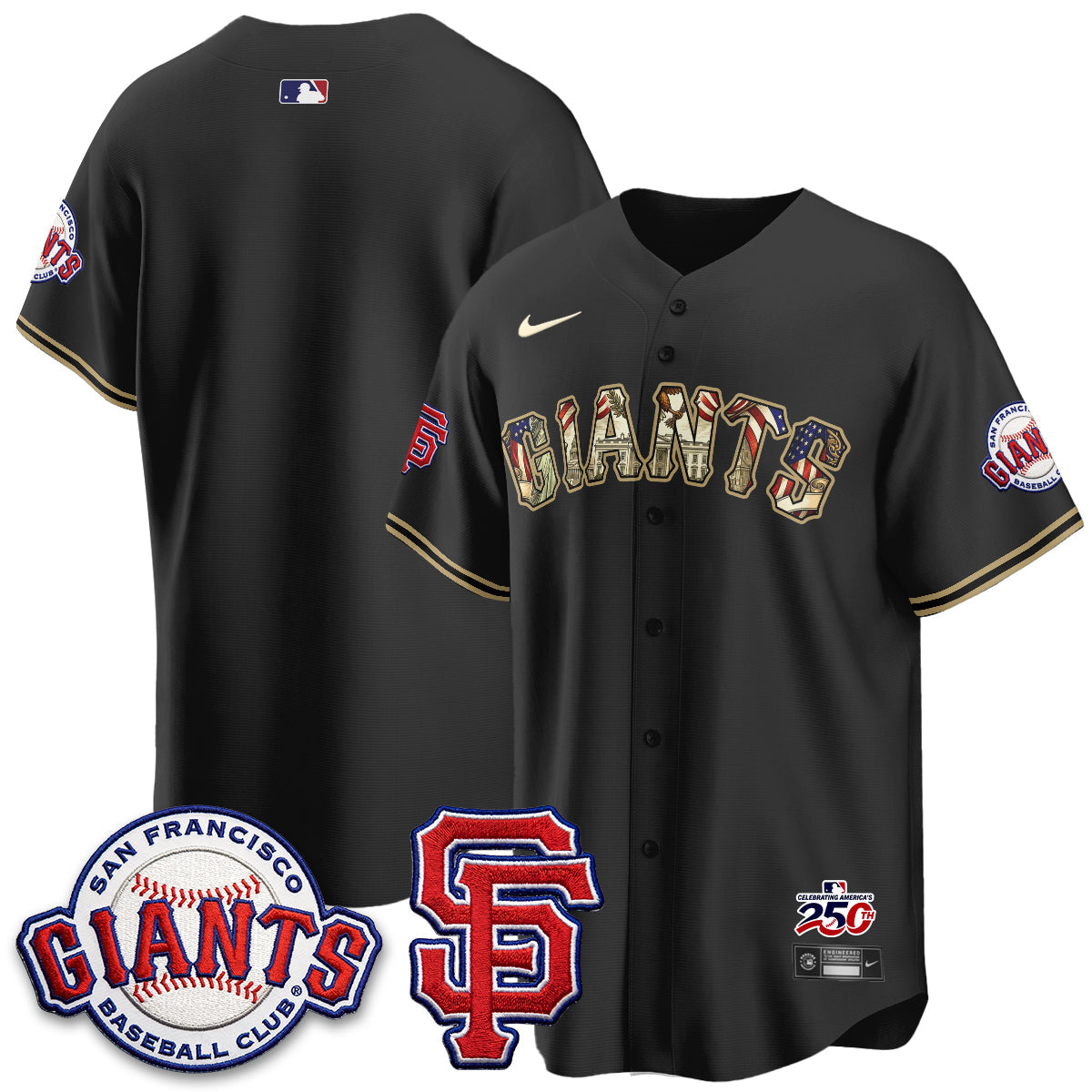 San Francisco Giants2026 Independence Day USA Jersey - Stitched