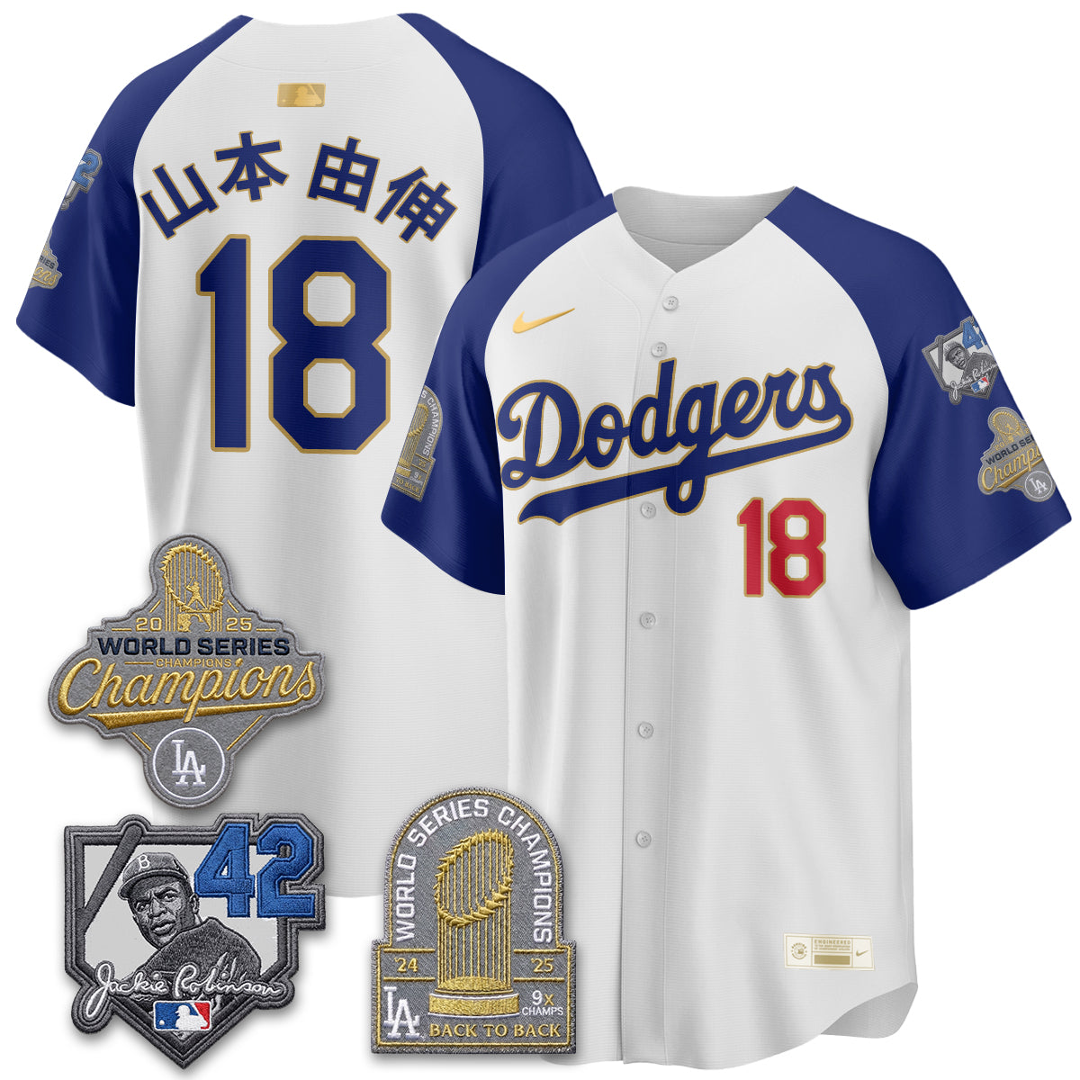 Los Angeles Dodgers 2026 Jackie Robinson New Era Vapor Limited Jersey - Stitched-Cuztomshoes