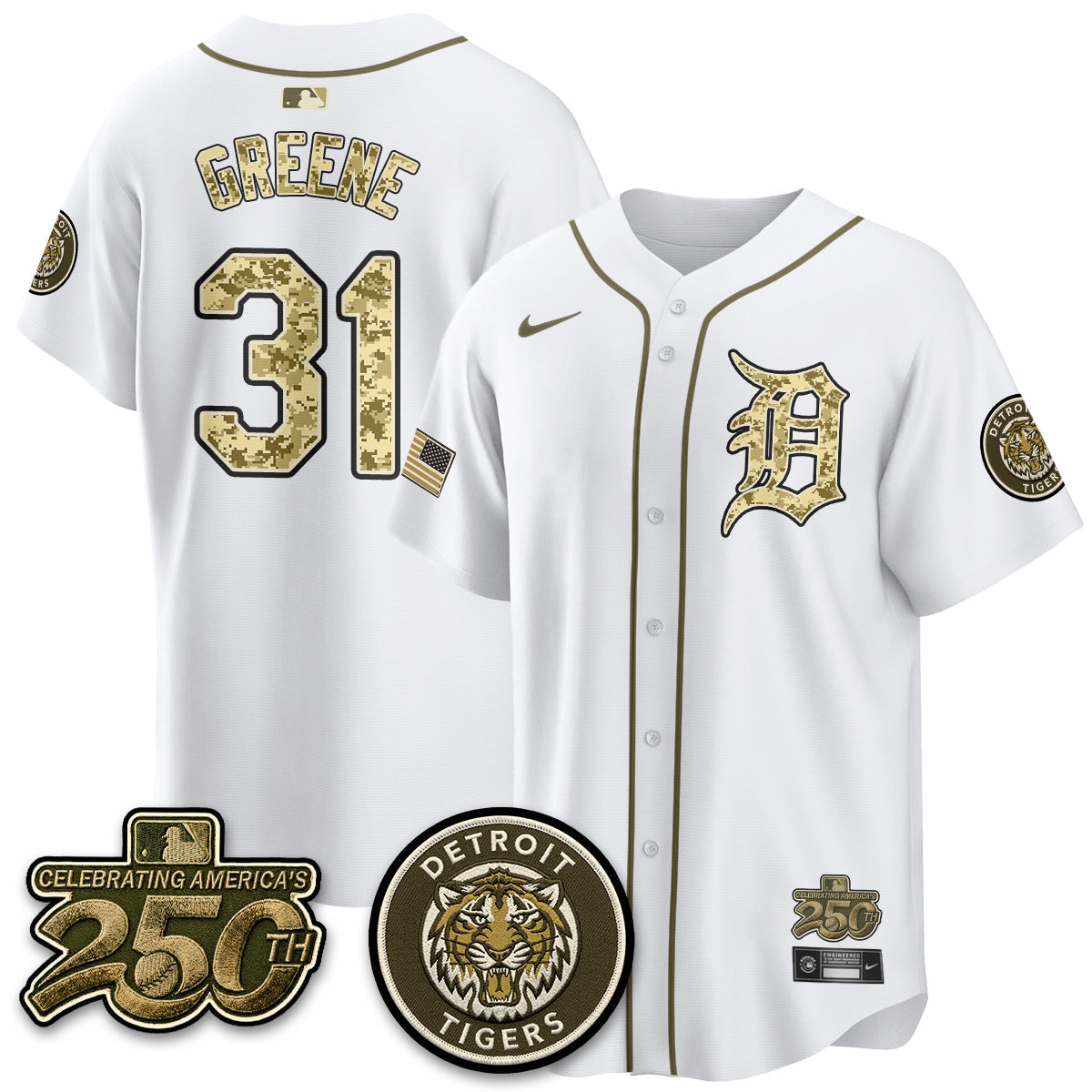 Detroit Tigers 2026 Armed Forces Day Jersey - Stitched