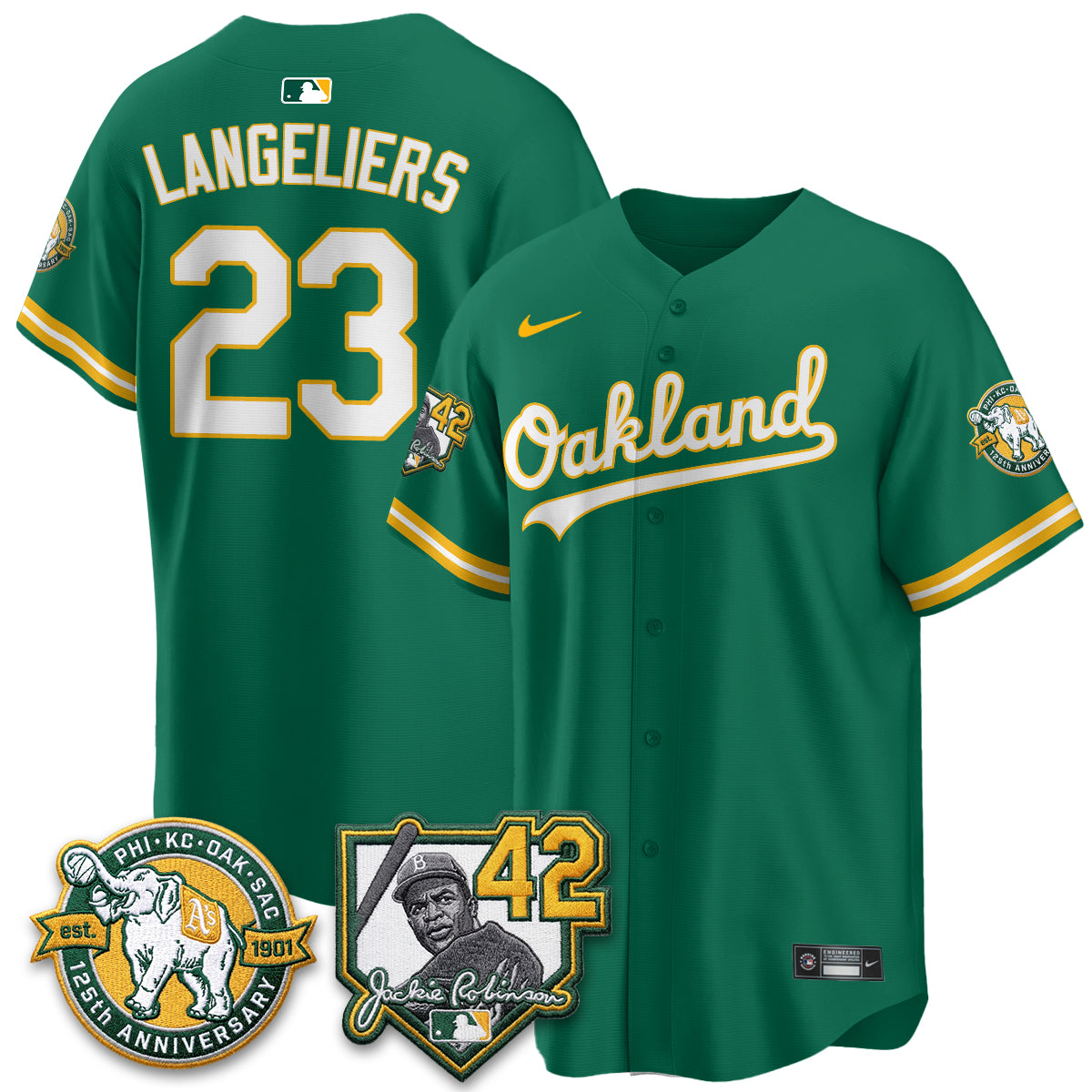 Athletics 2026 Jackie Robinson Day - Celebrating 125 Years Limited Vapor Jersey - Stitched-Cuztomshoes