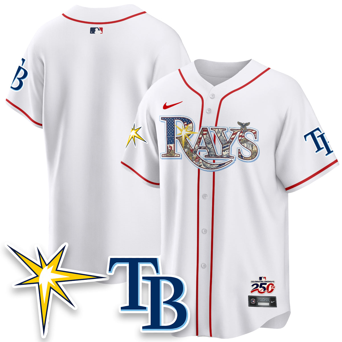 Tampa Bay Rays 2026 Independence Day USA Vapor Limited Jersey - Stitched