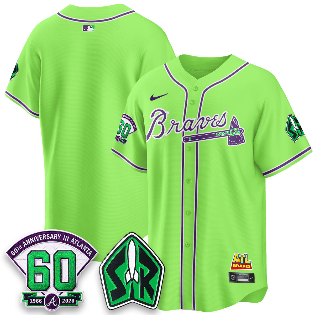 Atlanta Braves 60th Anniversary Space Ranger Edition Vapor Limited Jersey - Stitched