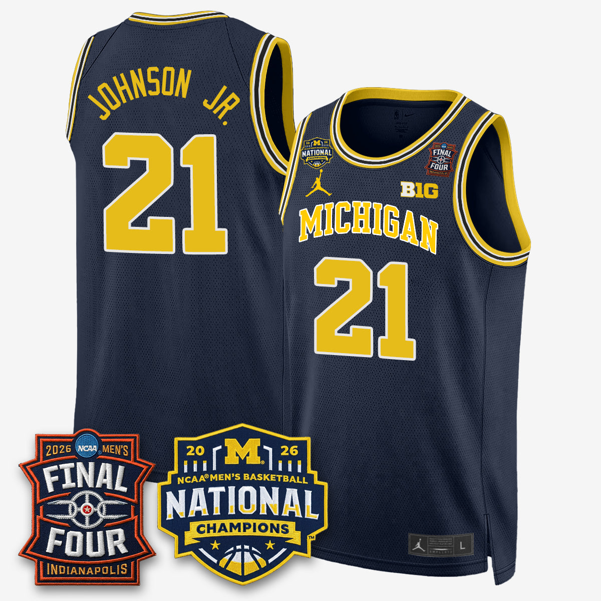 Michigan Wolverines 2026 Men's Basketball Champions Limited Jersey - Stitched-Cuztomshoes