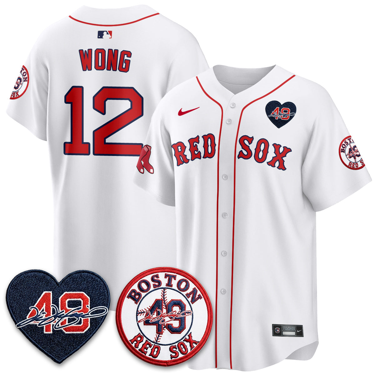 Boston Red Sox Tim Wakefield Memorial Patch Vaper Premier Limited Jersey - Stitched