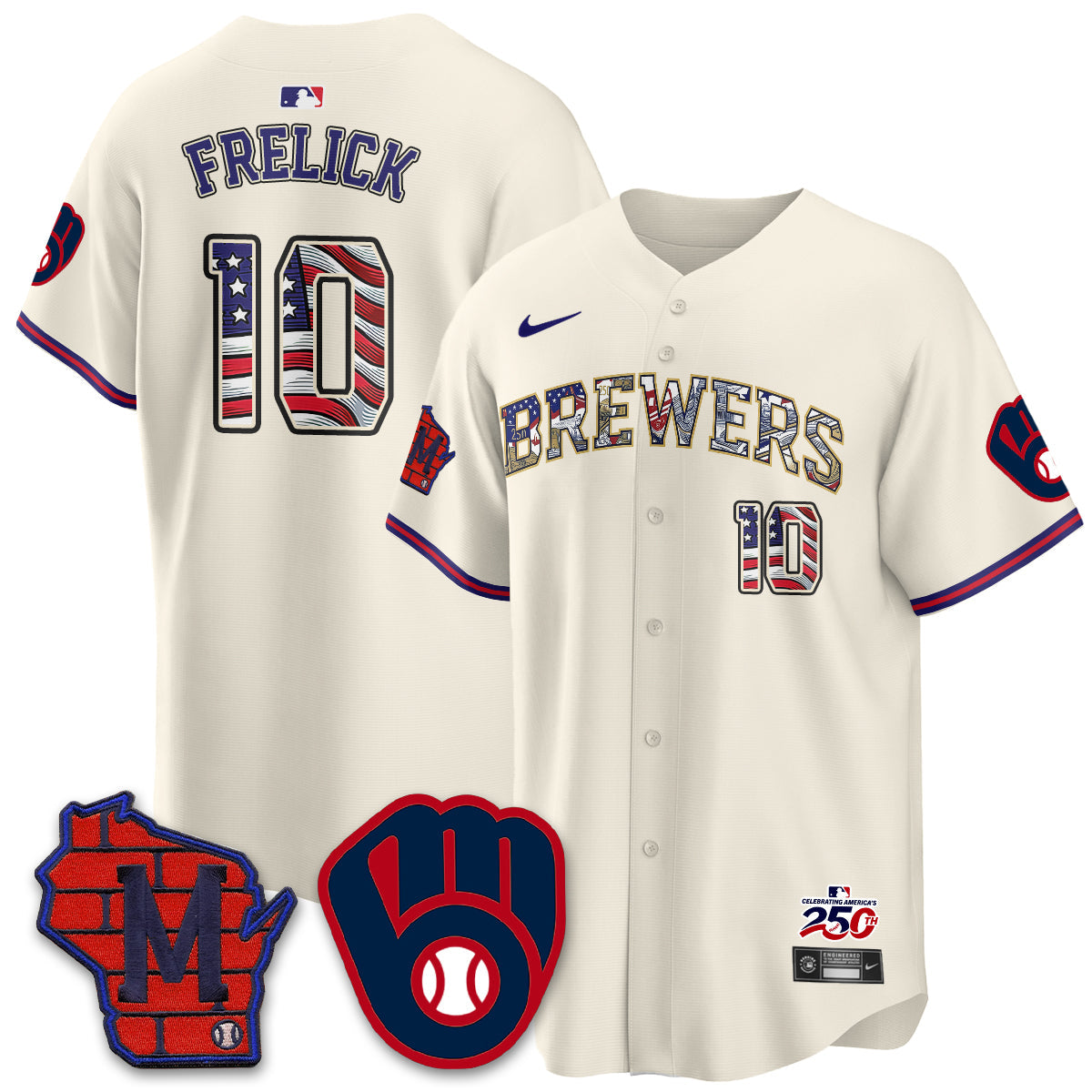 Milwaukee Brewers 2026 Independence Day USA Vapor Limited Jersey - Stitched-Cuztomshoes