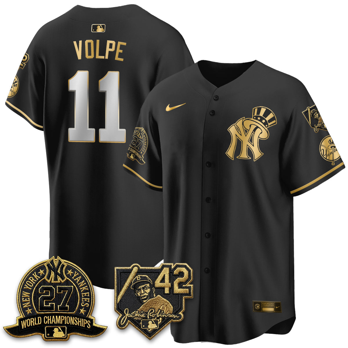 New York Yankees 2026 Jackie Robinson Day Vapor Limited Gold Edition Jersey - Stitched - V2