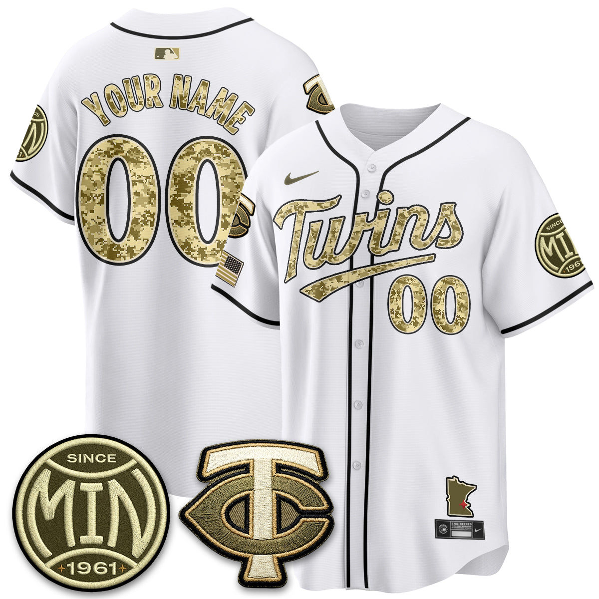 Minnesota Twins 2026 Armed Forces Day Custom Jersey  - Stitched