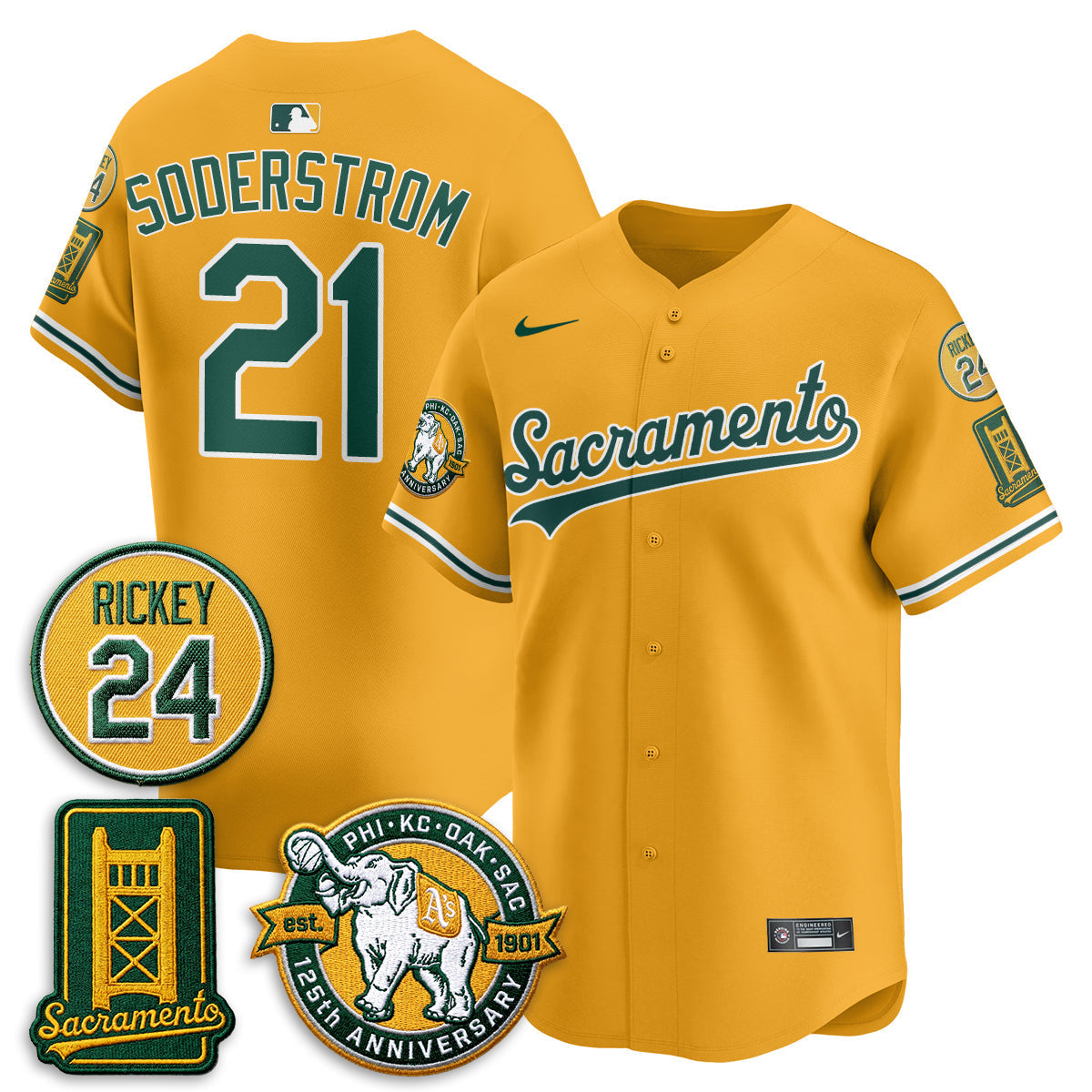 Athletics 2026 Alternate Sacramento - Celebrating 125 Years - Limited Vapor Jersey - Stitched-Cuztomshoes