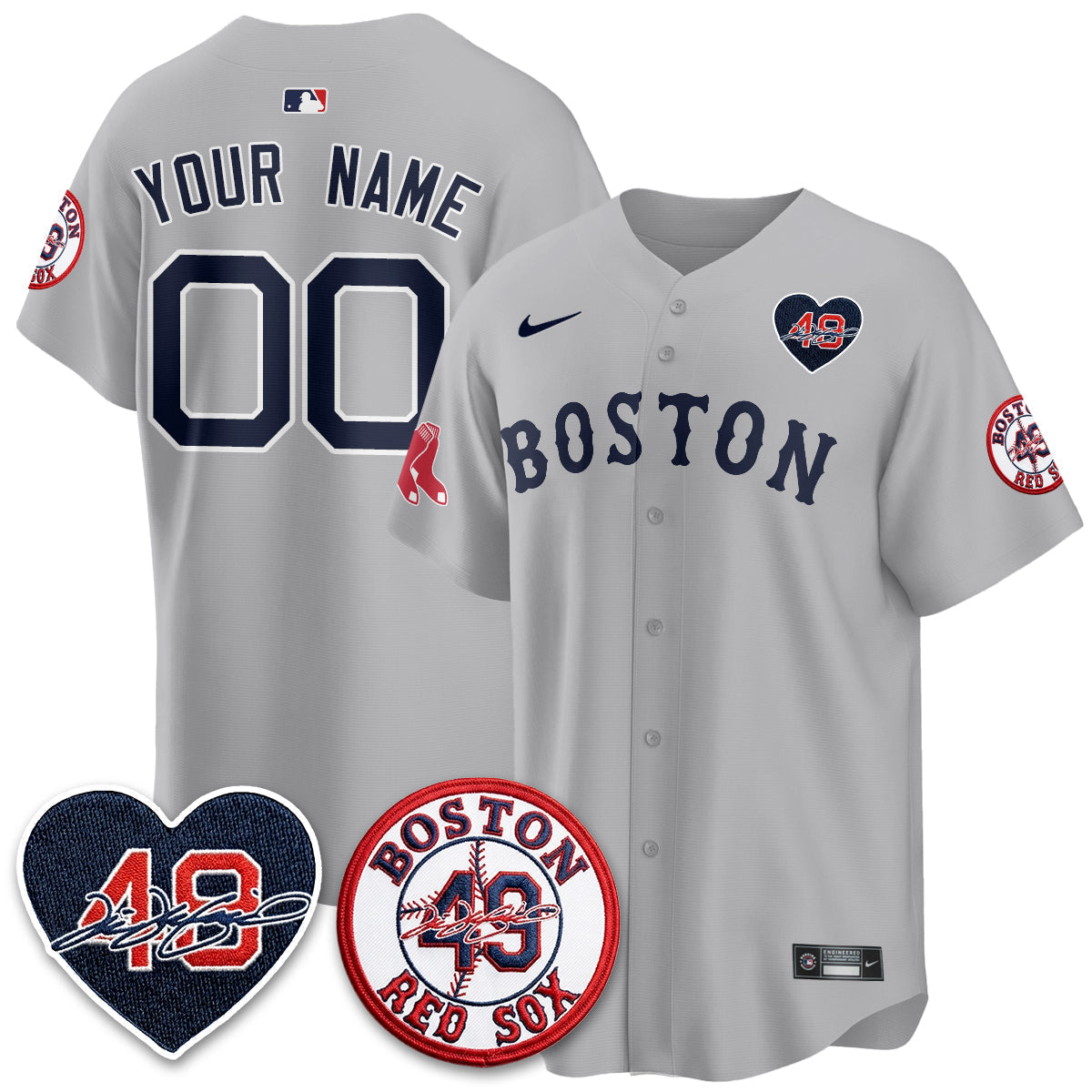 Boston Red Sox Tim Wakefield Memorial Patch Vaper Premier Limited Custom Jersey - Stitched