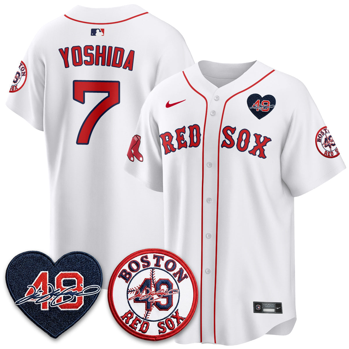 Boston Red Sox Tim Wakefield Memorial Patch Vaper Premier Limited Jersey - Stitched