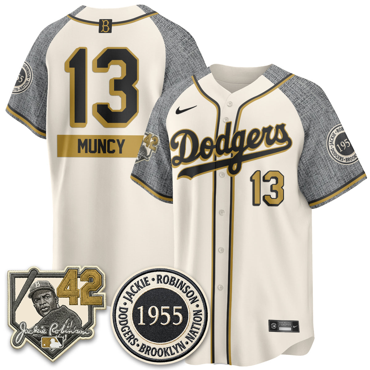 Los Angeles Dodgers 2026 New Era Jackie Robinson Vapor Limited Jersey - Stitched-Cuztomshoes
