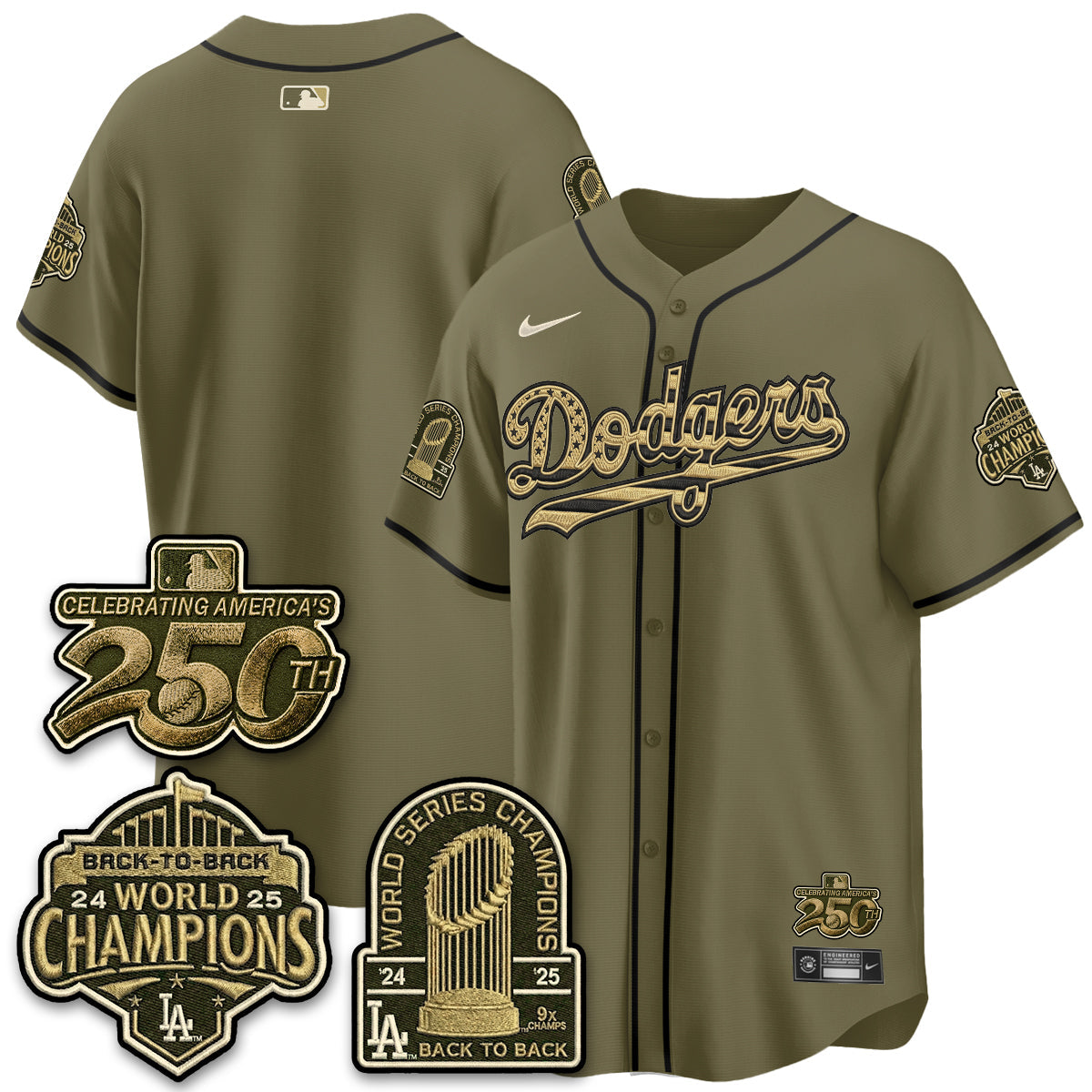 Los Angeles Dodgers New Era Olive 2026 Armed Forces Day Jersey -Stitched V2