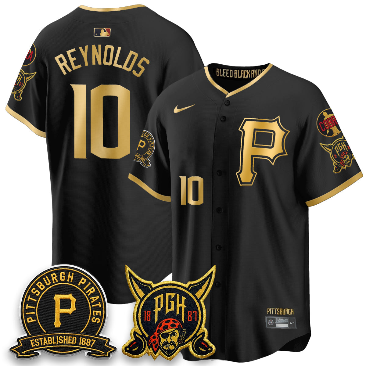 Pittsburgh Pirates Vapor Limited Jersey - Cobra & Est 1887 Patch - Stitched