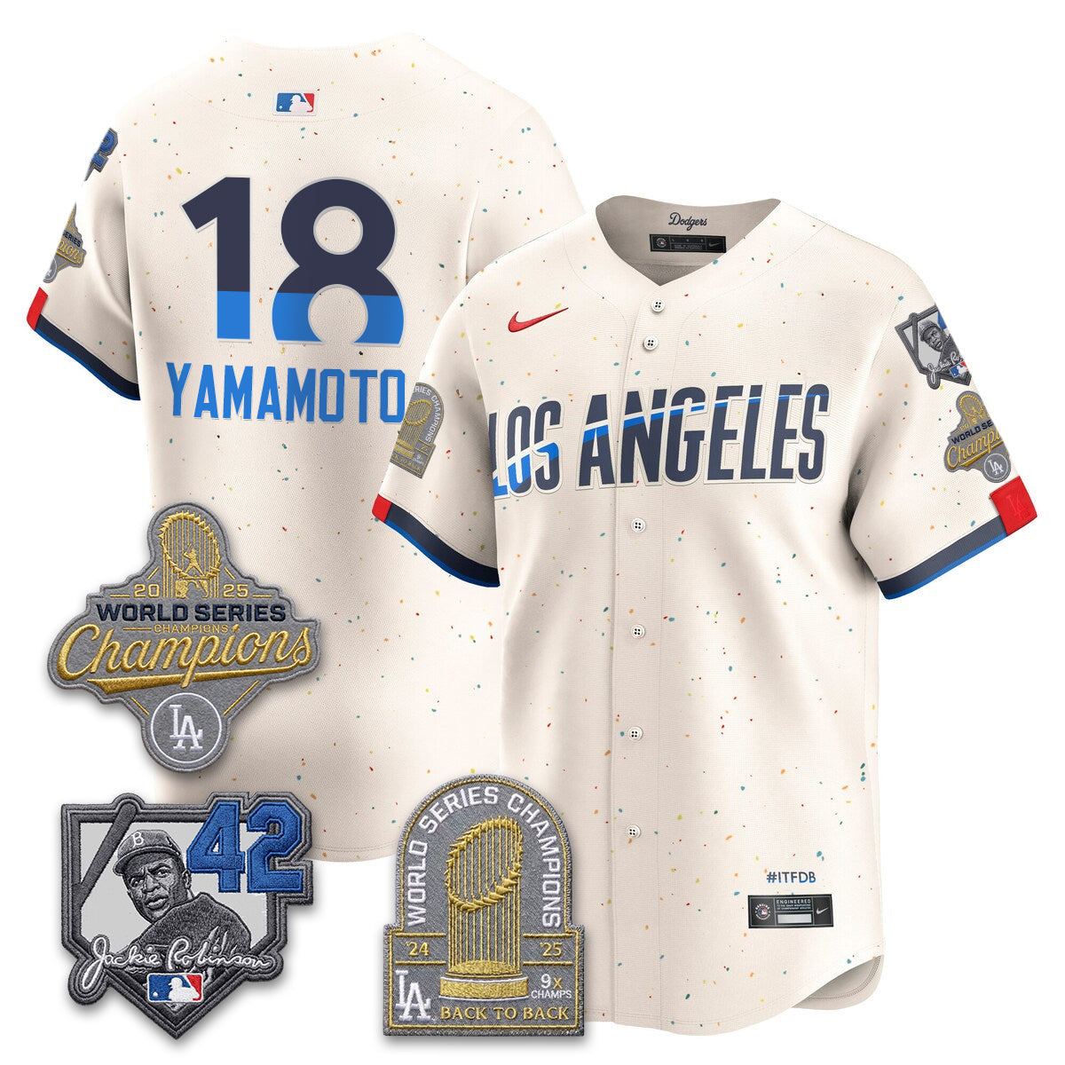 Los Angeles Dodgers 2026 Jackie Robinson New Era Vapor Limited Jersey - Stitched-Cuztomshoes