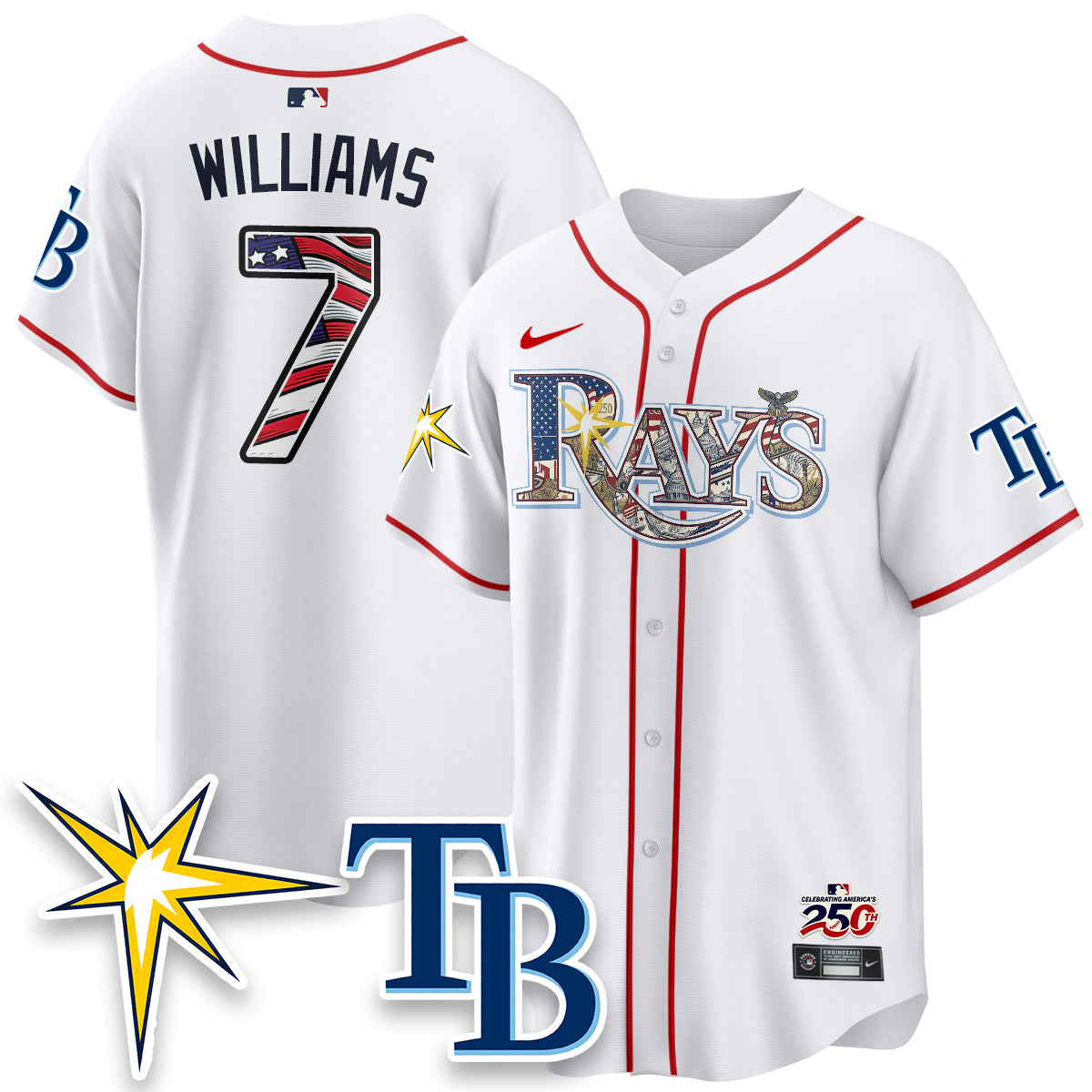 Tampa Bay Rays 2026 Independence Day USA Vapor Limited Jersey - Stitched