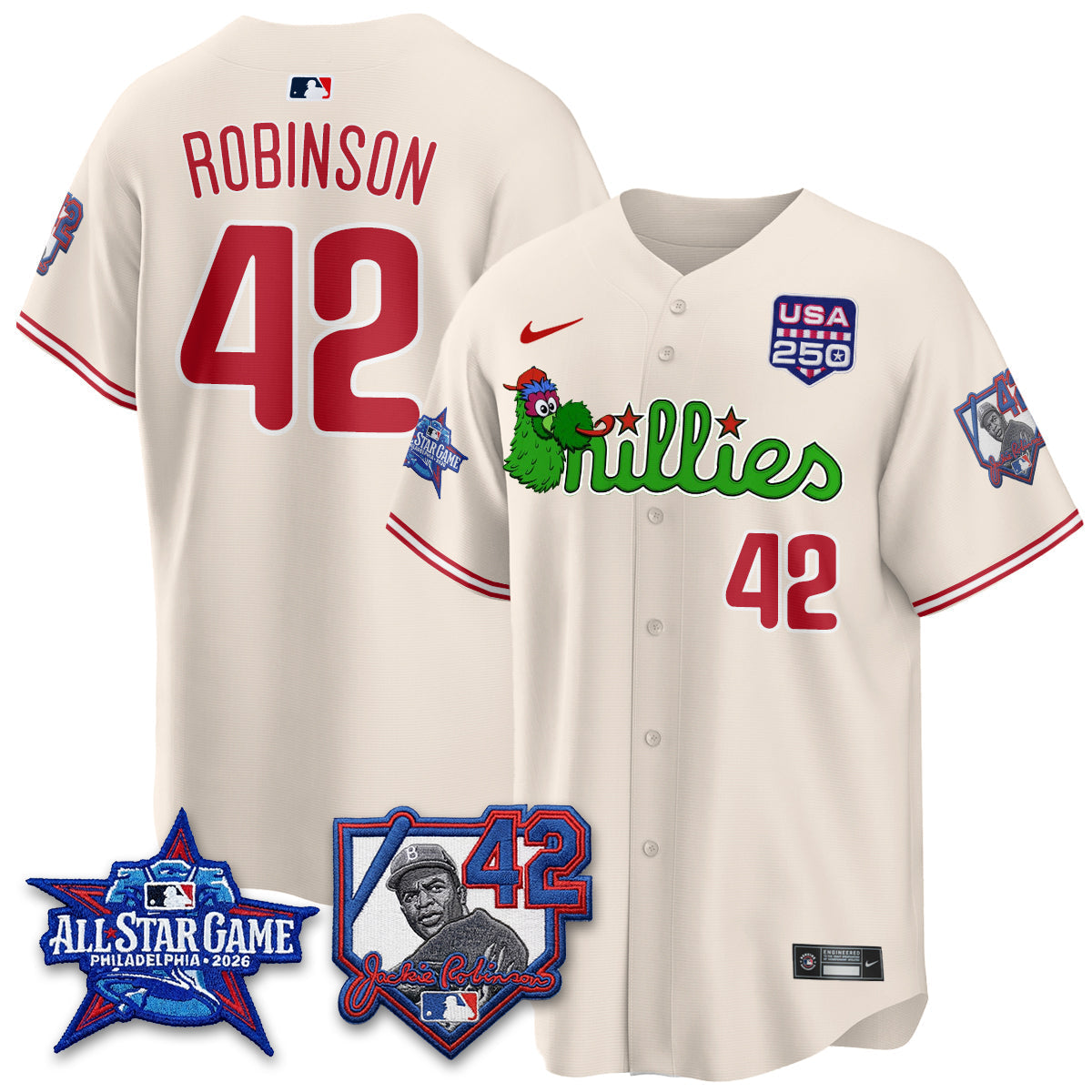 Philadelphia Phillies Phanatic 2026 New Era & 250th USA Vapor Limited Jersey - All Star Game - Stitched