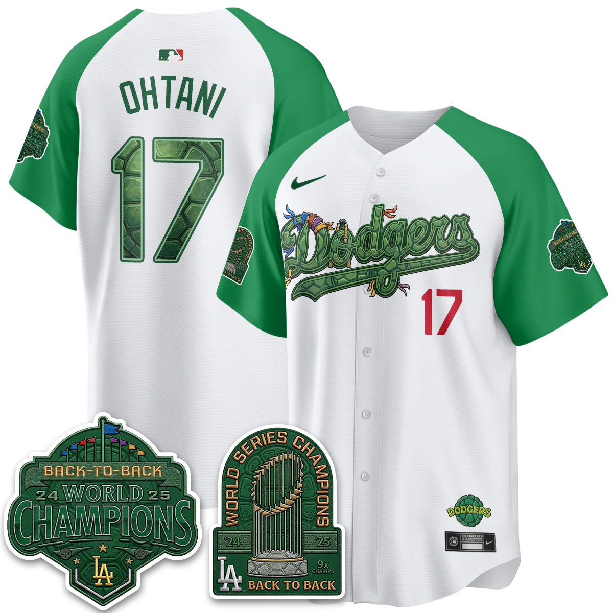 Los Angeles Dodgers x TMNT 2026 Vapor Jersey - Stitched-Cuztomshoes