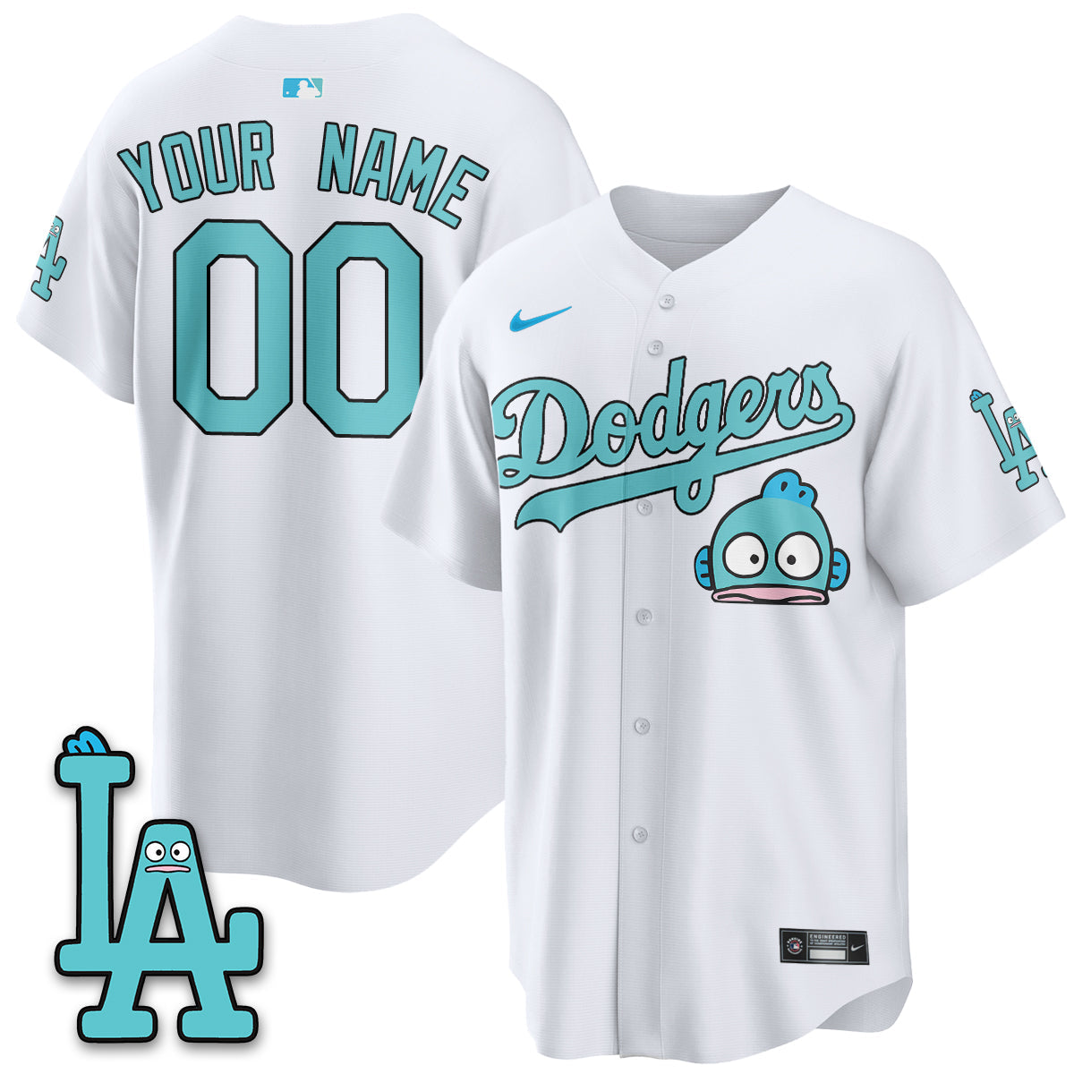 Los Angeles Dodgers x Hangyodon Edition Vapor Custom Jersey- Stitched-Cuztomshoes
