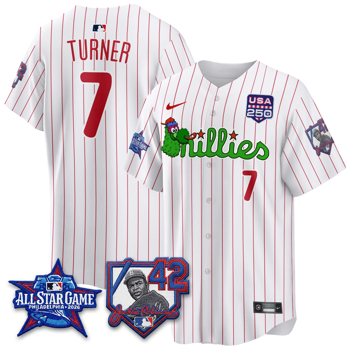 Philadelphia Phillies Phanatic 2026 New Era & 250th USA Vapor Limited Jersey - All Star Game - Stitched