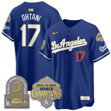Los Angeles Dodgers Gold Collection Vapor Limited Jersey - 9x & B2B Champs - Stitched-Cuztomshoes