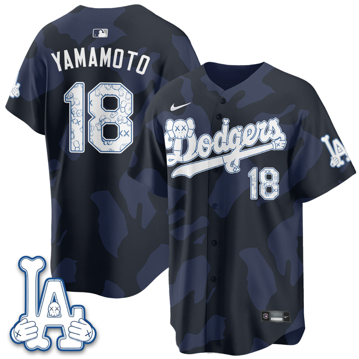 Los Angeles Dodgers x KAWS Edition Vapor Jersey V2- Stitched-Cuztomshoes