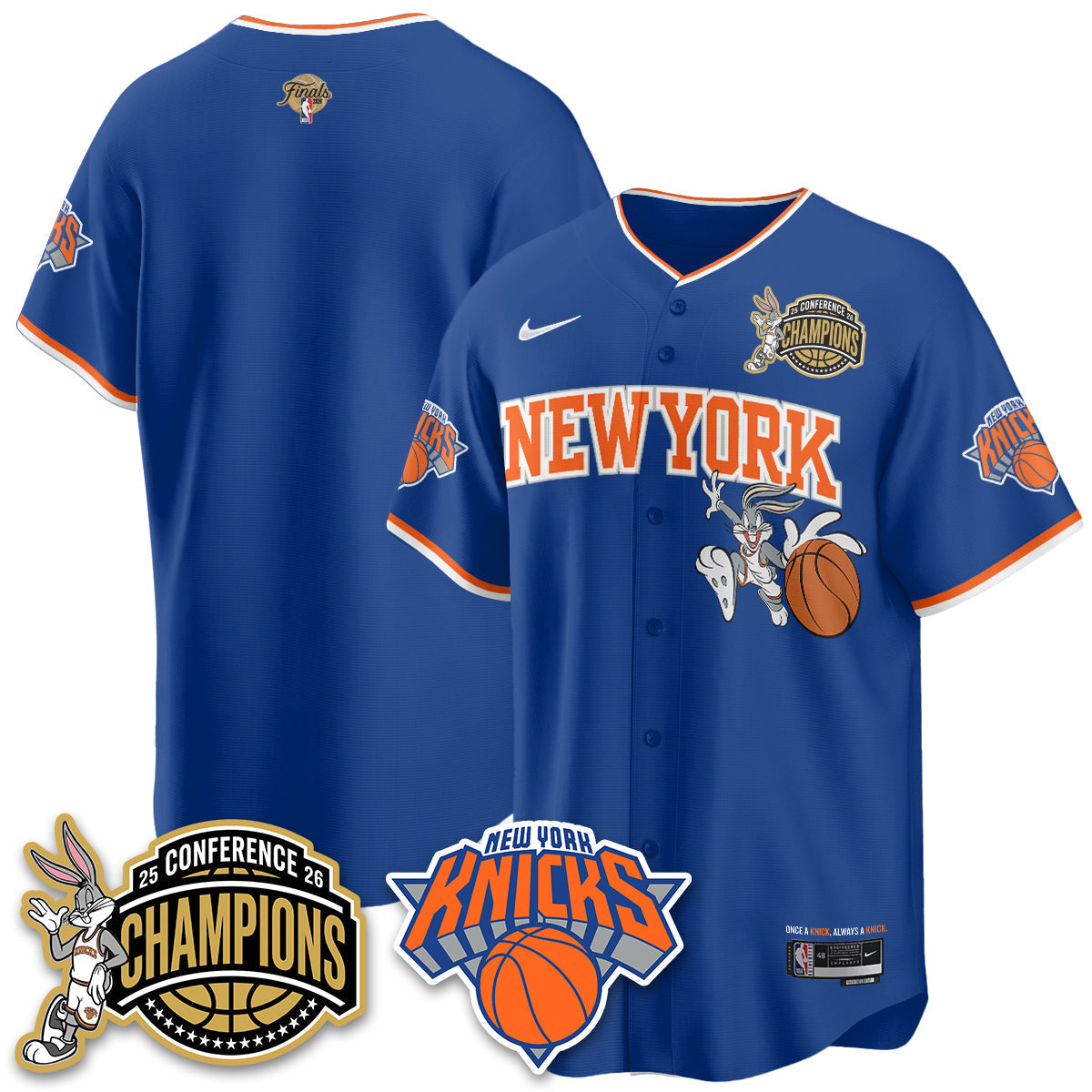 New York Knicks 2026 Basketball Finals x Bunny Vapor Jersey V2- Stitched-Cuztomshoes
