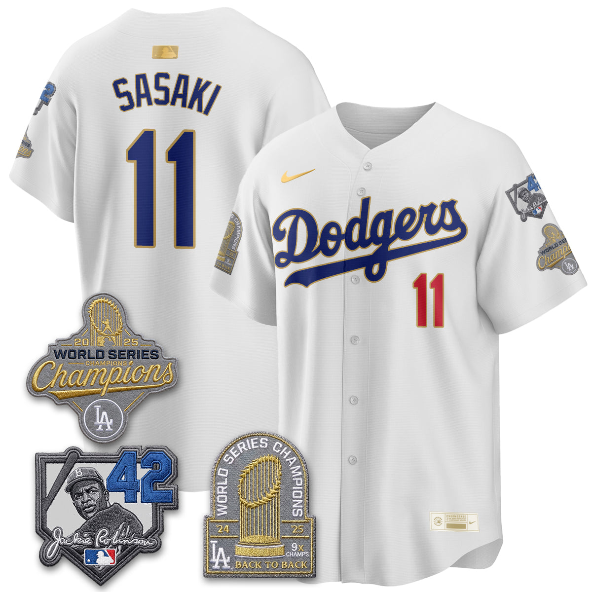 Los Angeles Dodgers 2026 Jackie Robinson New Era Vapor Limited Jersey - Stitched-Cuztomshoes