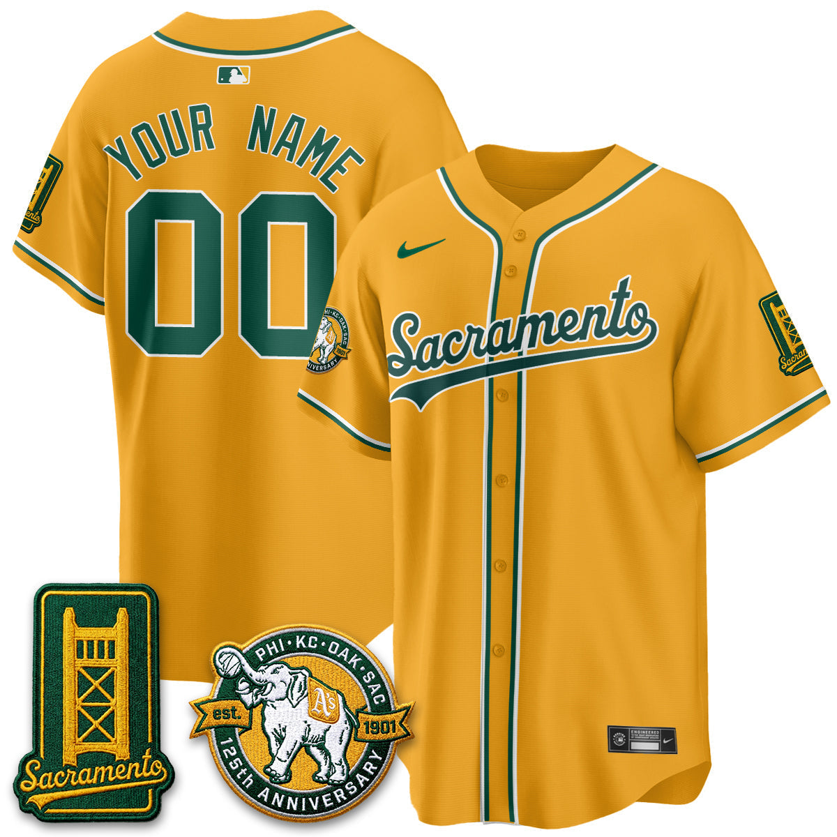 Athletics 2026 Black Out Style - Celebrating 125 Years - Limited Vapor Custom Jersey - Stitched-Cuztomshoes
