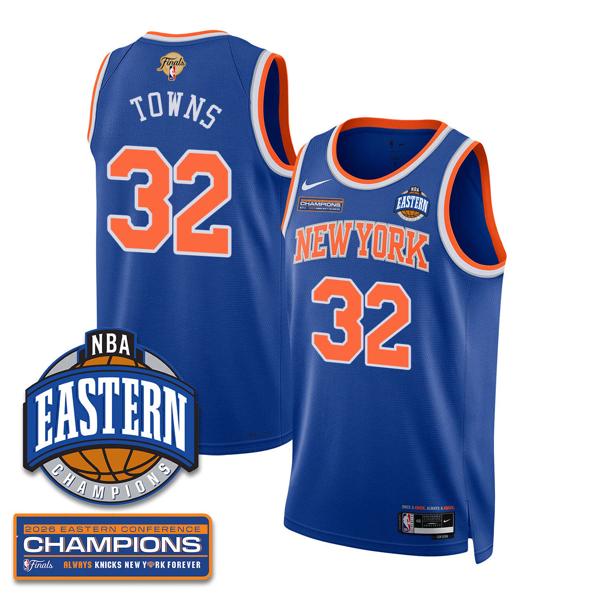 New York Knicks 2026 Basketball Eastern Conference Champions Vapor Jersey - Stitched-Cuztomshoes