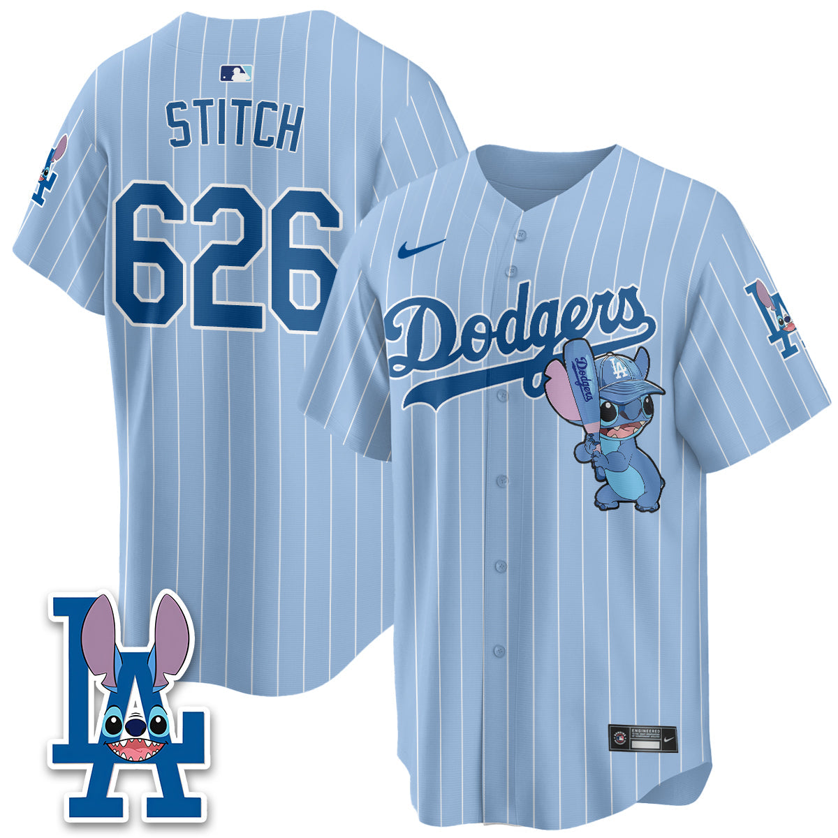 Los Angeles Dodgers x Blue Alien Edition Vapor Jersey - Stitched-Cuztomshoes