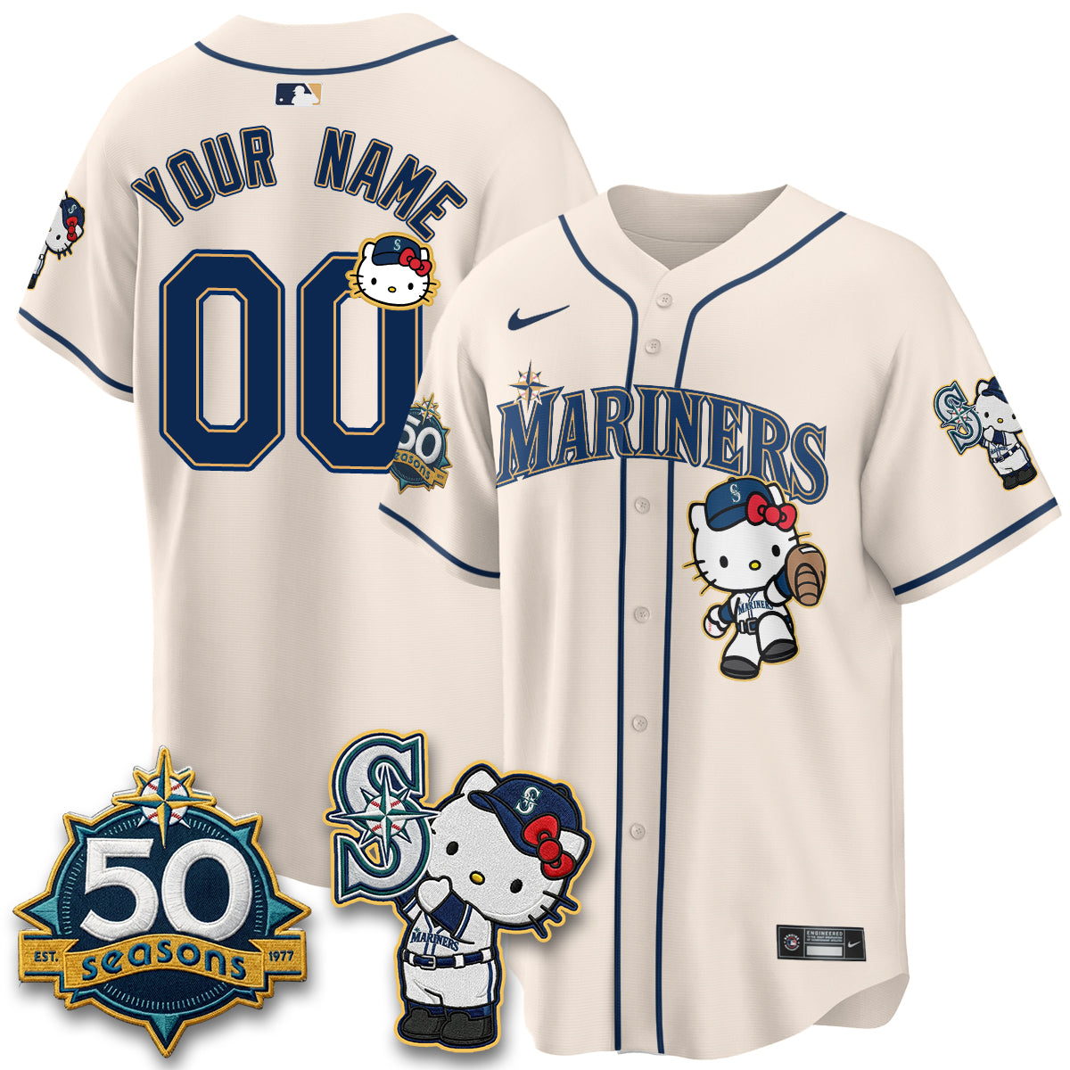 Seattle Mariners x Meow KT Night Limited Custom Jersey - Stitched V2