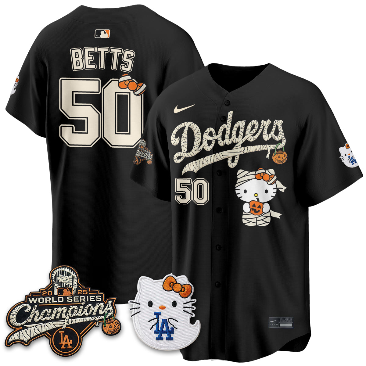 Los Angeles Dodgers Halloween 2026 Vapor Jersey V2- Stitched-Cuztomshoes