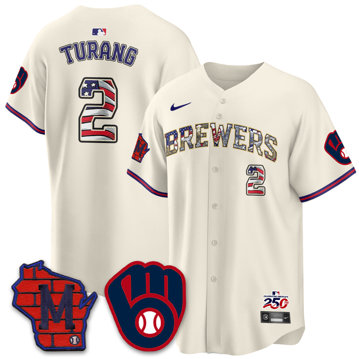 Milwaukee Brewers 2026 Independence Day USA Vapor Limited Jersey - Stitched-Cuztomshoes